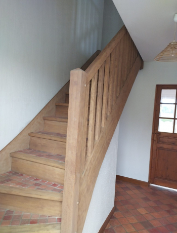 Aérogommage du bessin : escalier en rénovation